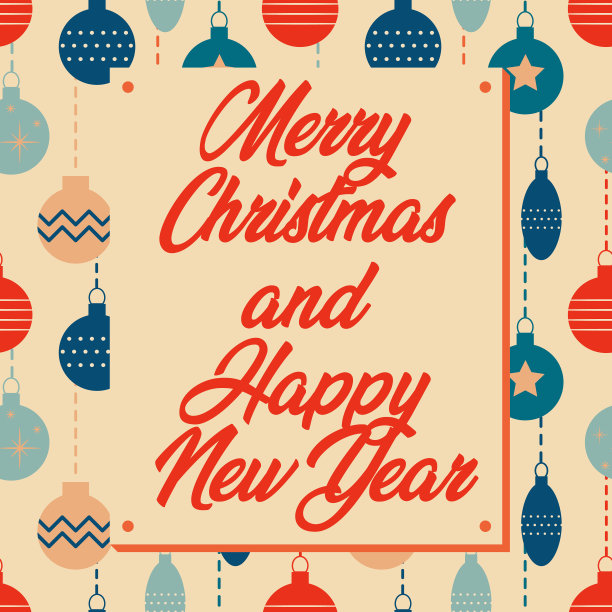 复古圣诞卡插画图片下载