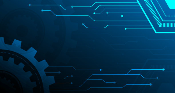 未来抽象齿轮图案与六边形几何技术数字化。齿轮文本EP.5的空间图片下载