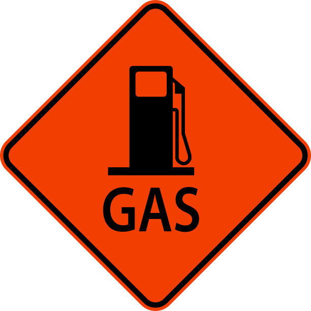 白色背景的气体交通标志图片下载