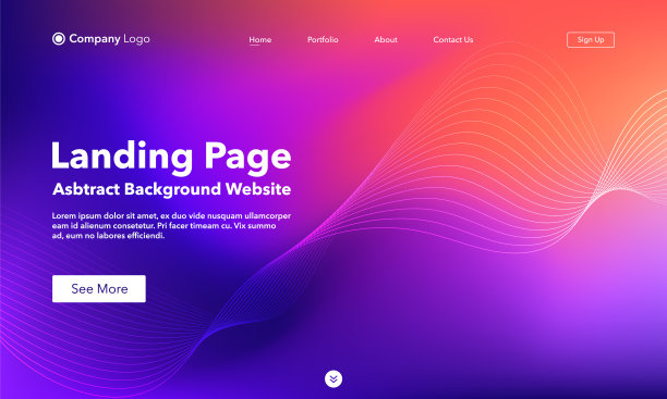 着陆页。抽象背景的网站。网站或应用程序的模板。现代设计。摘要矢量风格图片下载