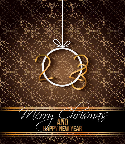 2023圣诞和新年背景为您的节日邀请，节日海报。图片下载