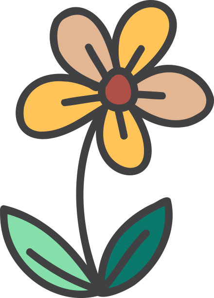 手绘可爱的花朵插画图片下载