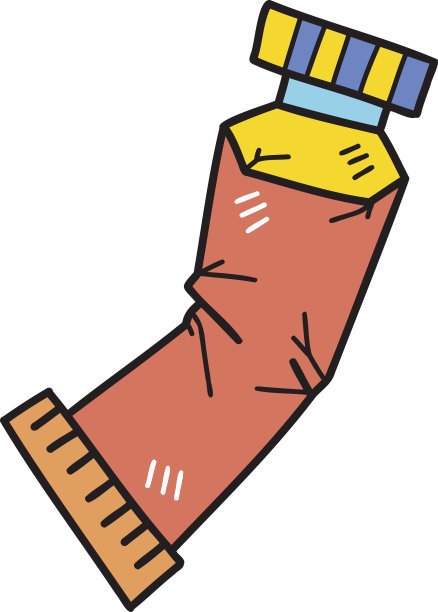 手绘挤压颜料管插图图片下载