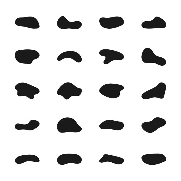 抽象的污斑。各种形式的液滴。随机的有机形状。图片下载