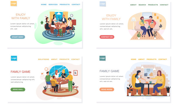 一套关于家庭游戏网站和在家独处时间的插图图片下载
