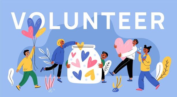 捐献心脏的概念。小人把大的爱情符号放进罐子里。自愿援助和慷慨捐赠。慈善捐款。帮助和志愿者支持。花哨的向量横幅图片下载