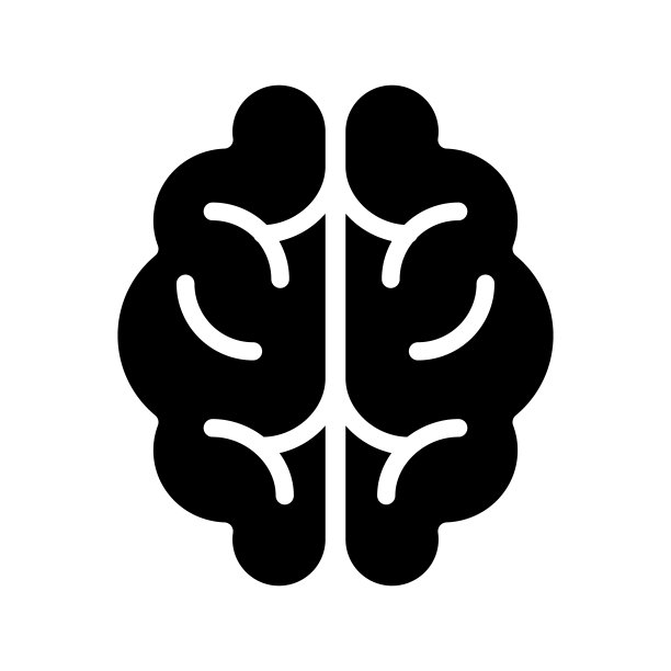 人脑黑色象形文字图标图片下载
