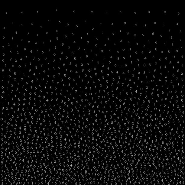 下降的数字，大数据的概念。二进制白色飞行数字。完美的未来主义旗帜在黑色背景。数字矢量插图与下降数字。图片下载