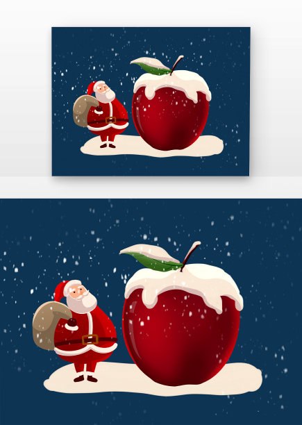 原创元素平安夜创意苹果圣诞老人图片下载