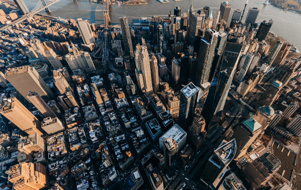 纽约曼哈顿市区鸟瞰图图片下载