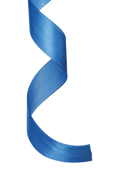 深蓝色缎带孤立的白色背景图片下载