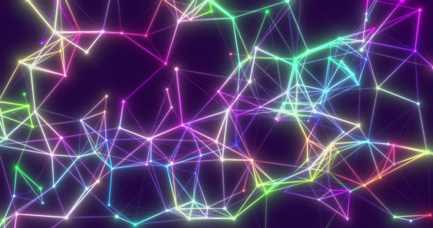 背景抽象彩色动态丛蓝色未来技术。三维渲染图片下载