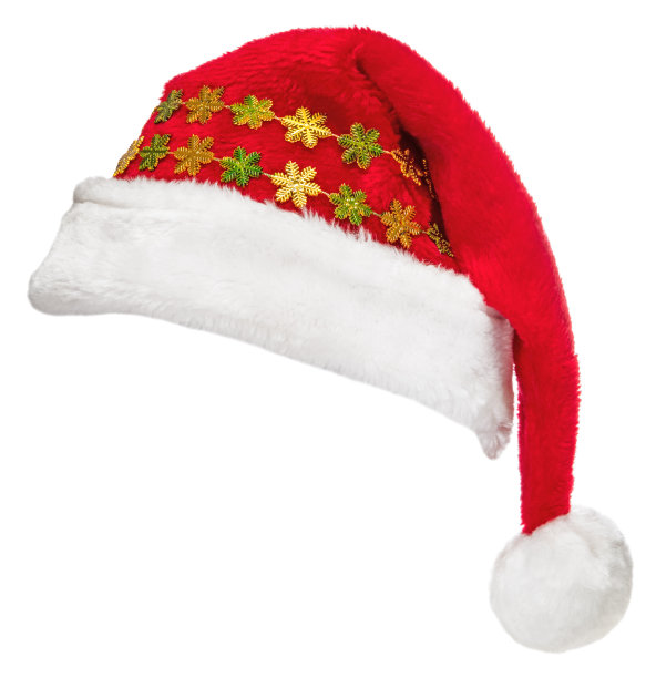 装饰圣诞帽孤立在白色图片下载