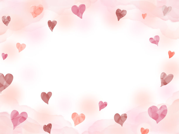 可爱的心形水彩画框图片下载