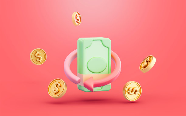 美元纸币硬币与交换箭头唱3d插图概念为图片下载