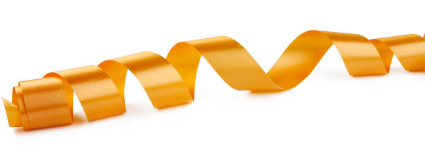 缎面金色缎带孤立在白色背景上图片下载