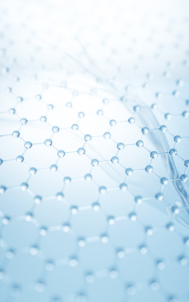 具有六边形形状的分子结构，三维渲染。图片下载