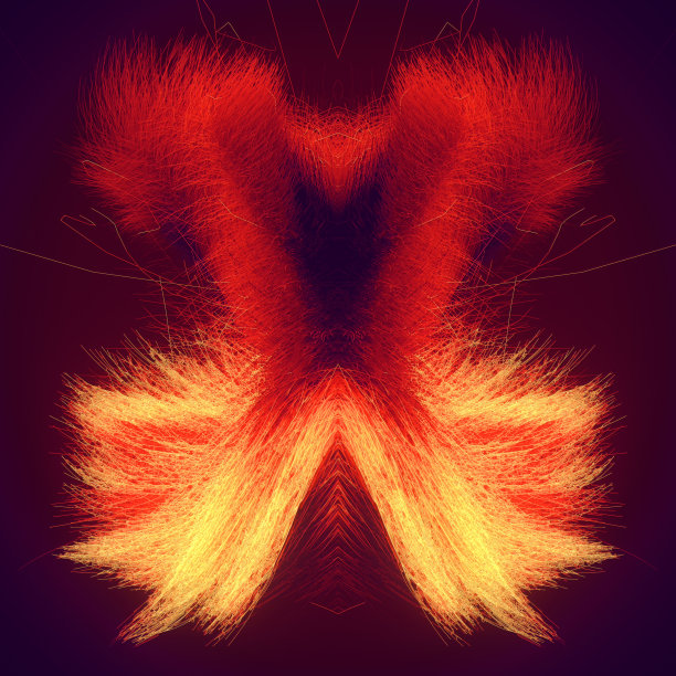 抽象对称的橙色树枝背景。三维渲染数字插图图片下载