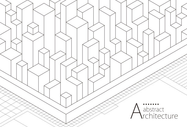 摘要建筑现代城市建筑线条绘制背景。图片下载