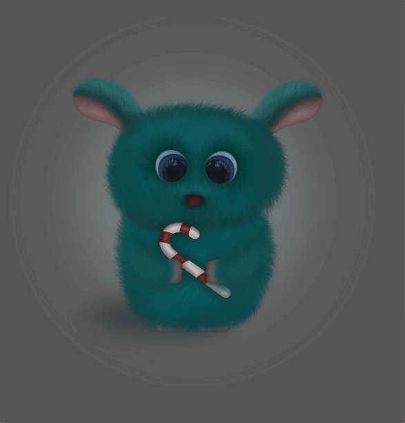 可爱的毛茸茸的怪物和糖果，值得等待图片下载