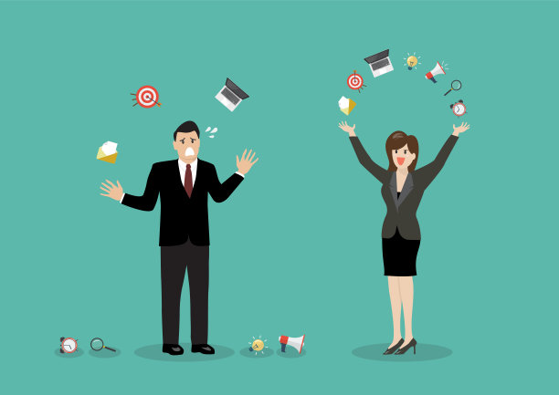 商业女性展示她的技能和没有技能的同事图片下载