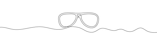 单连续线画的眼镜图标。眼镜标识的连续一行。图片下载