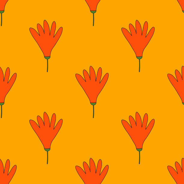 方形矢量无缝图案-嬉皮风格的花朵。1970年的良好氛围。时髦时髦的1980年雏菊花。1960年迷幻点缀。夏天植物回来。花秋秋天真社交媒体模板图片下载