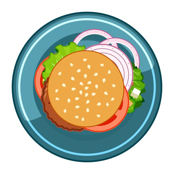 白色背景的汉堡插图图片下载