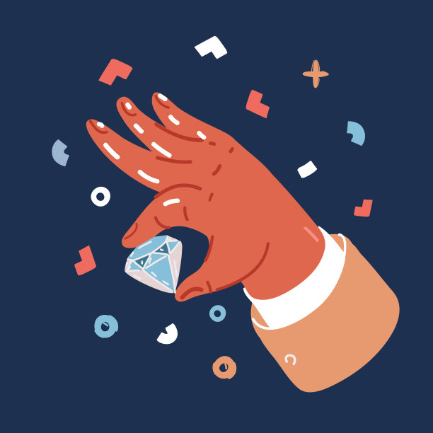 矢量插图的手握钻石图片下载