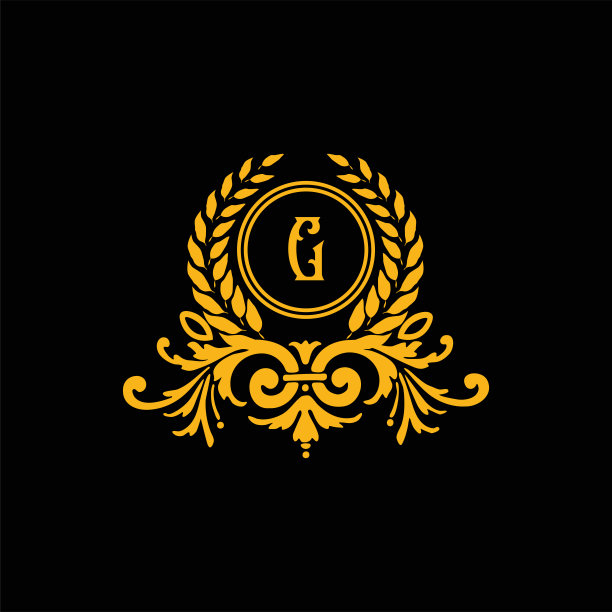 字母G优雅的金色金属铬字母字体。字体经典风格金色字体集的标志，海报，邀请。矢量图图片下载