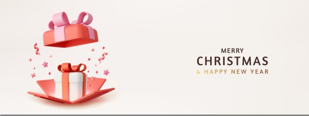 3d可爱的惊喜礼盒与掉落的五彩纸屑图片下载