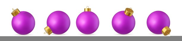 紫色的圣诞球图片下载