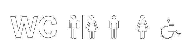 厕所图标。矢量图图片下载