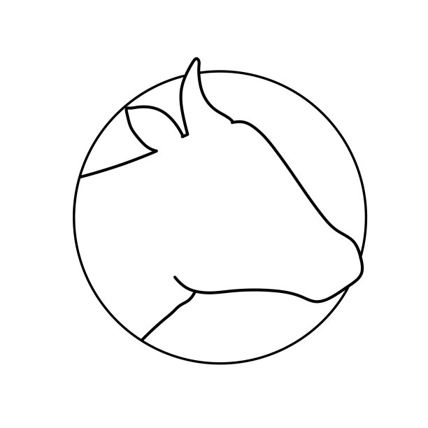 牛的头。农场动物的线性标志。图片下载