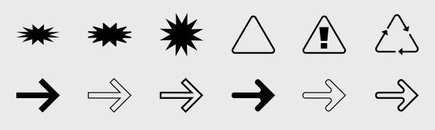 收集千年虫元素。抽象图形几何对象的大集合。帧兽性。图片下载