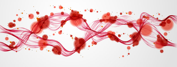 流动的能量粒子，混合点的双分裂波。曲线虚点三维互线矢量效果插图。3d未来技术风格。图片下载