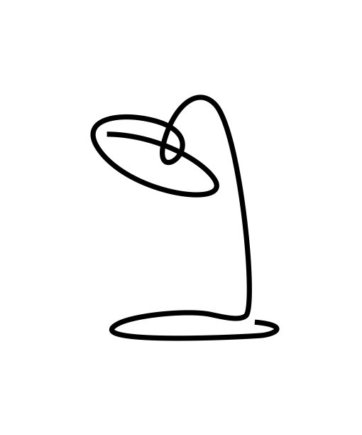台灯一线条图。令人惊叹的艺术。照明线性绘图矢量。室内照明装置图片下载