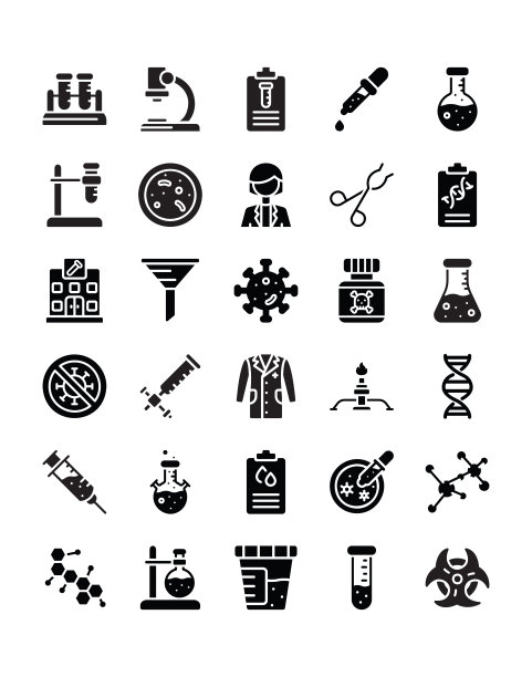实验室图标设置30隔离在白色背景图片下载
