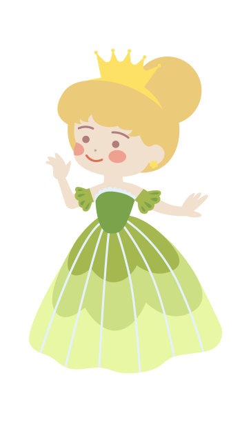 可爱的卡通公主。矢量图图片下载