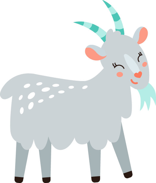卡通幼稚的山羊。农场动物。矢量图图片下载