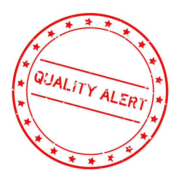 垃圾红色质量警告字圆形橡胶印章印章在白色背景图片下载