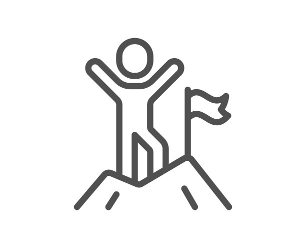 领导线图标人与旗帜标志图片下载