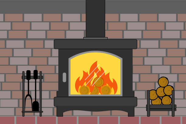 烧木柴的炉子图片下载