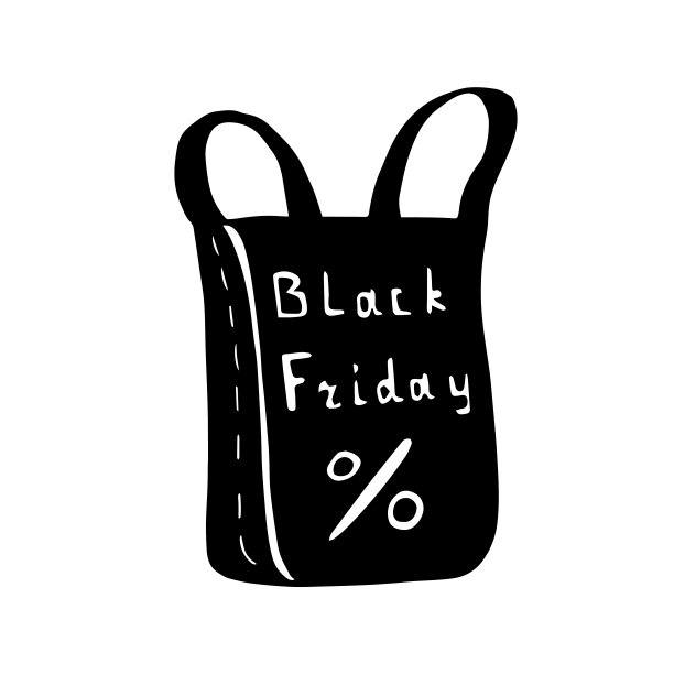 黑色星期五包涂鸦与折扣标志。图片下载