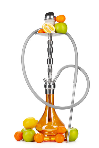 水烟与水果隔离在白色背景图片下载