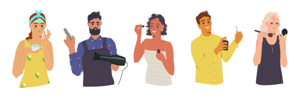 一群人在测试化妆品图片下载