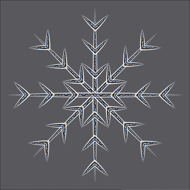 抽象的镂空雪花图案线在时髦的冬季阴影石墨背景。图标图片下载