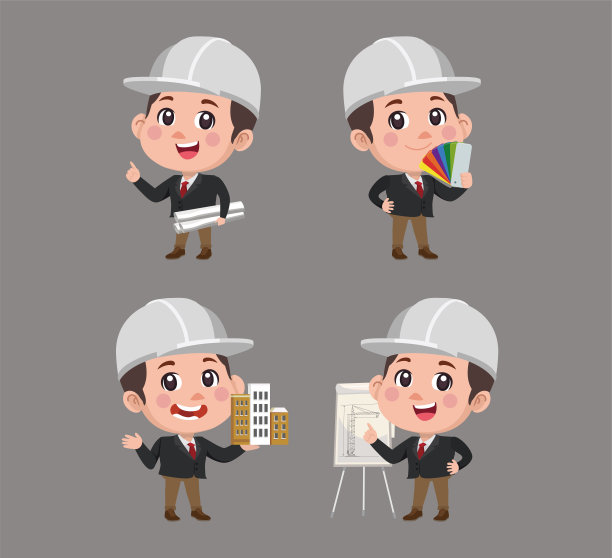 不同姿势的建筑工程师图片下载