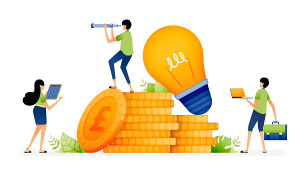 说明未来金融和银行投资步骤的想法。设计的网站，着陆页，传单，横幅，应用程序，小册子，启动媒体公司图片下载