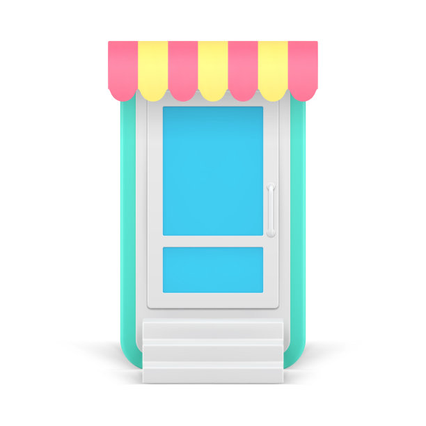 智能手机app网上购物登录注册入口与窗口雨棚3d图标矢量图片下载